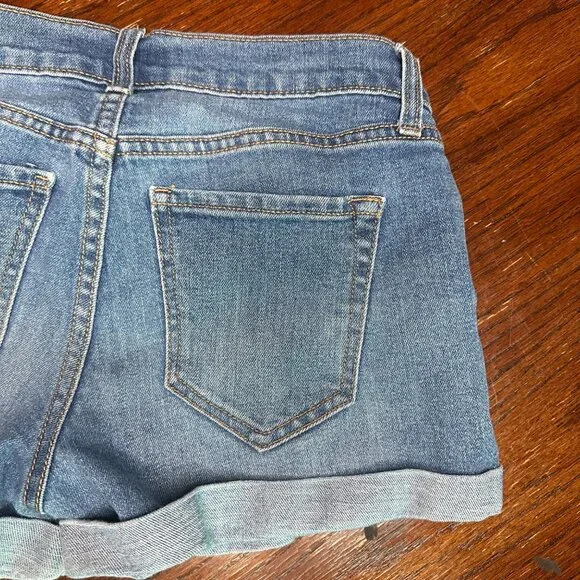 Old Navy Cuffed Denim Jort Light Blue Jean Shorts Size 0 - Picture 7 of 10